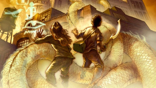 The cover of Rick Riordan's The Caine Chronicles: Red Pyramid.